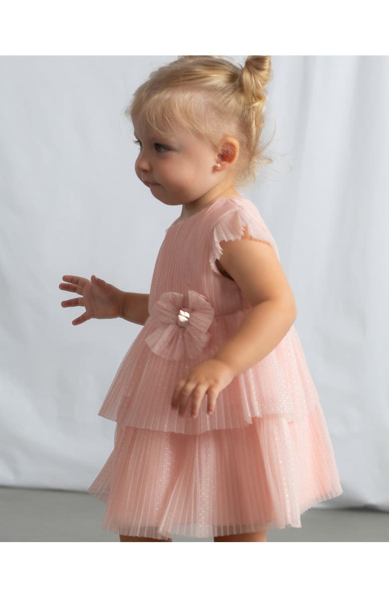 Mayoral Dress With Glitter Bow, Alternate, color, Pink