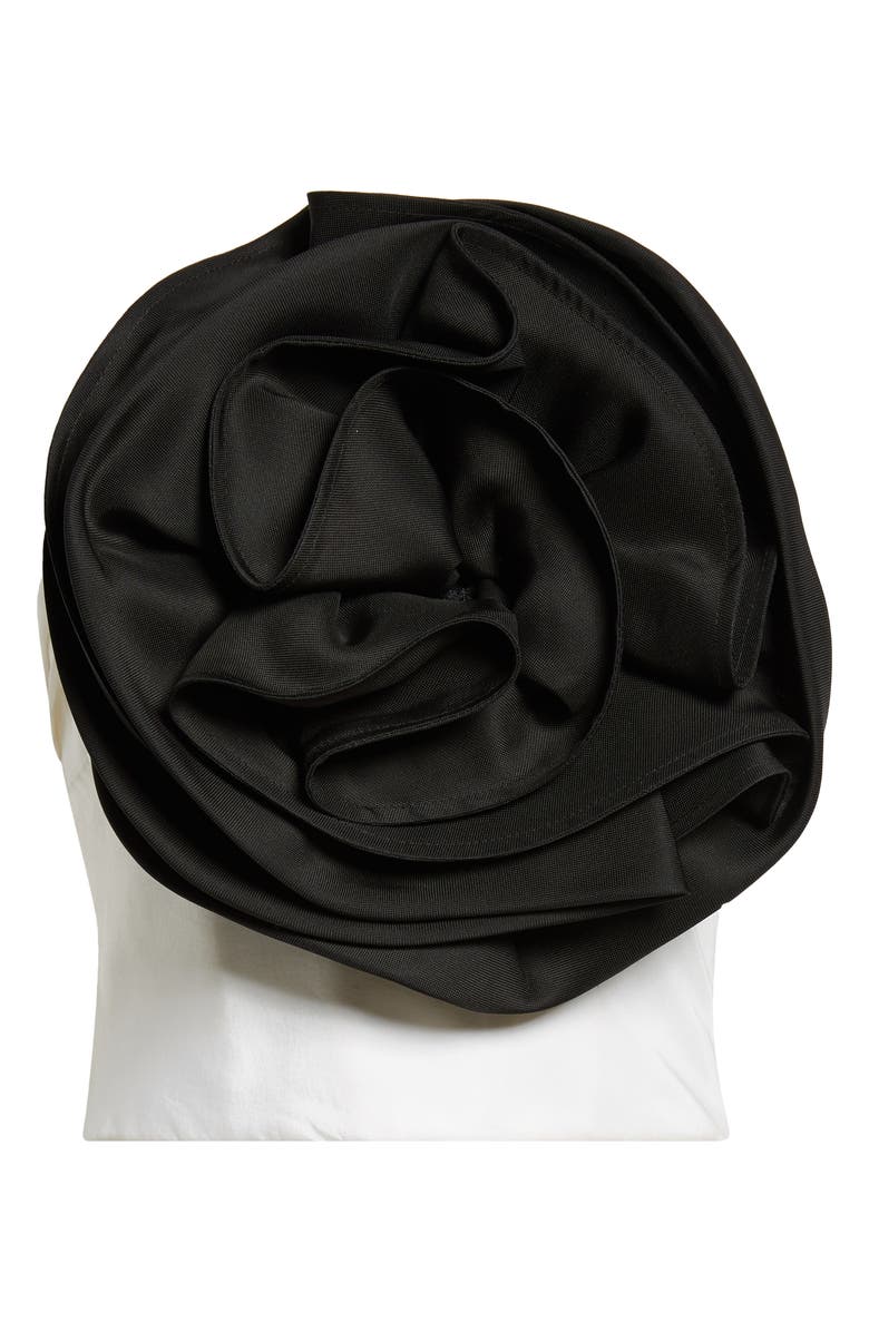 Carolina Herrera Rosette Strapless Silk Top, Alternate, color, 