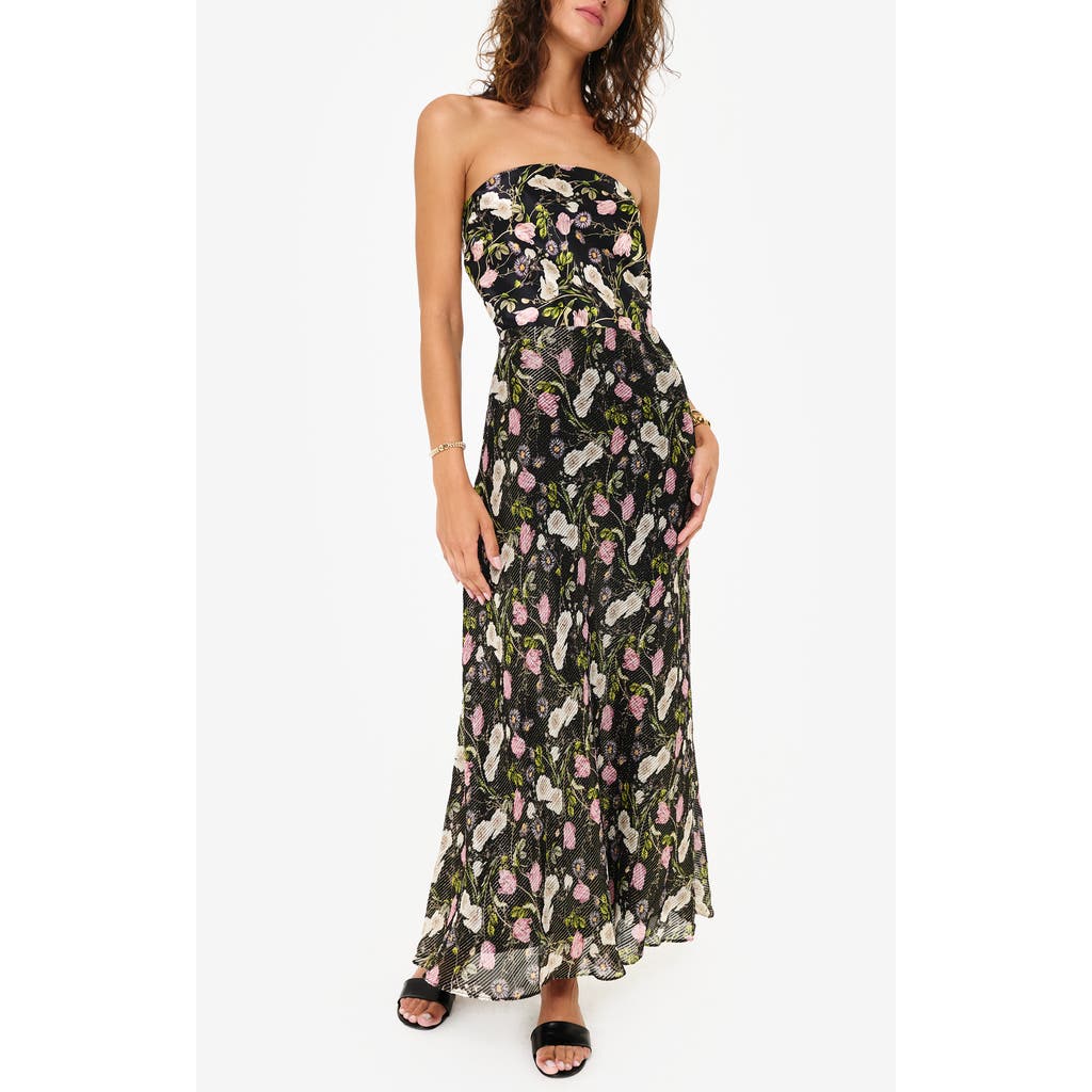 Cami Nyc Minoa Strapless Gown In Midnight Gardens In Multi
