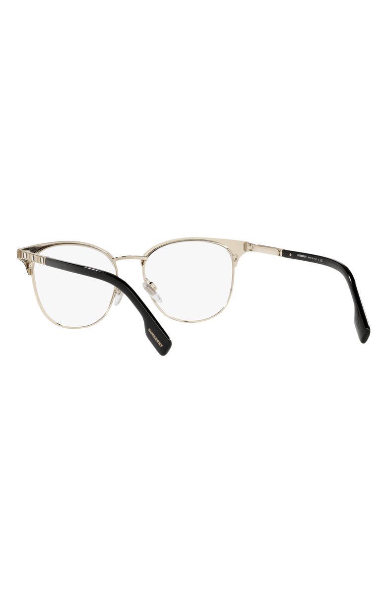 Burberry Sophia 52mm Square Optical Glasses, Alternate, color, Light Gold/ Black