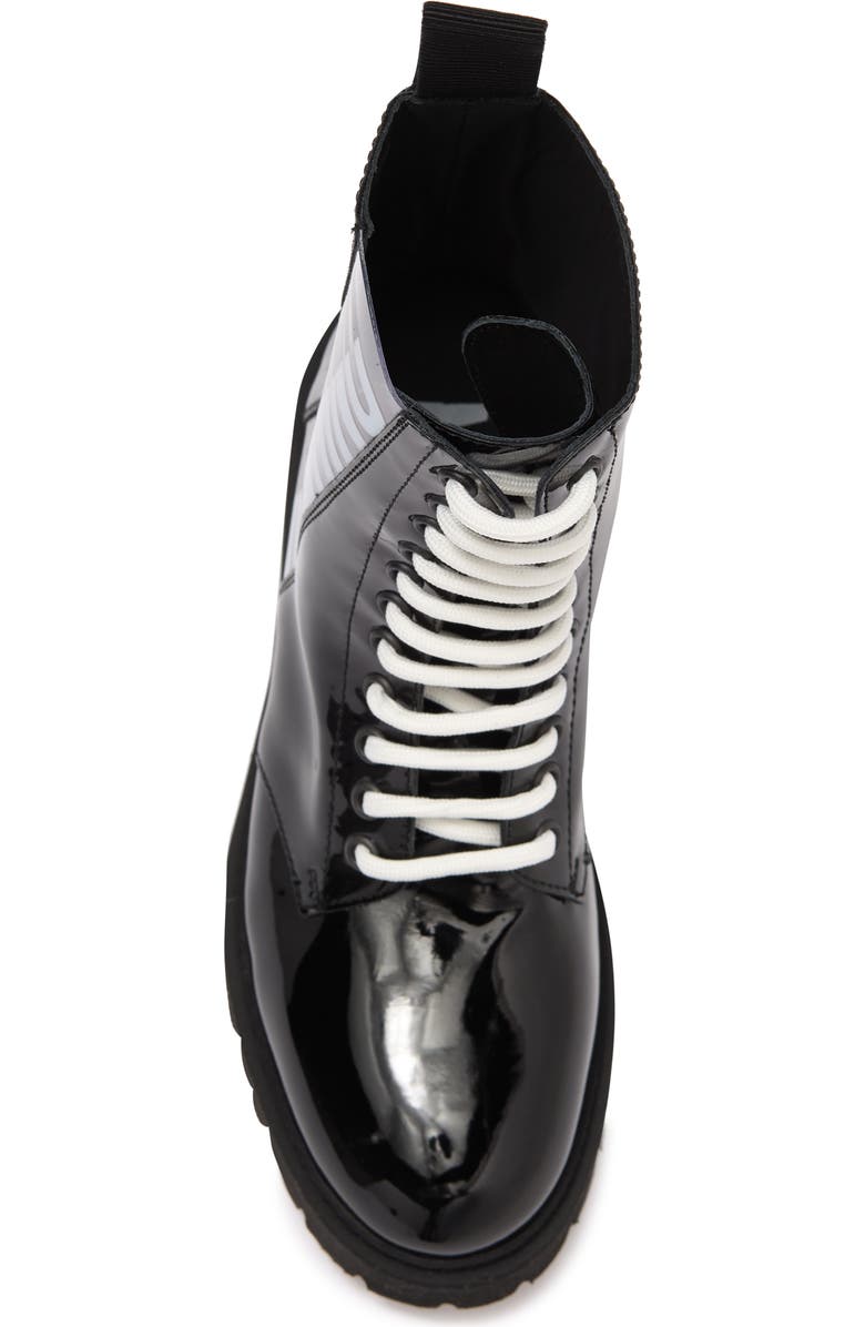 Moschino Logo Patent Combat Boot, Alternate, color,