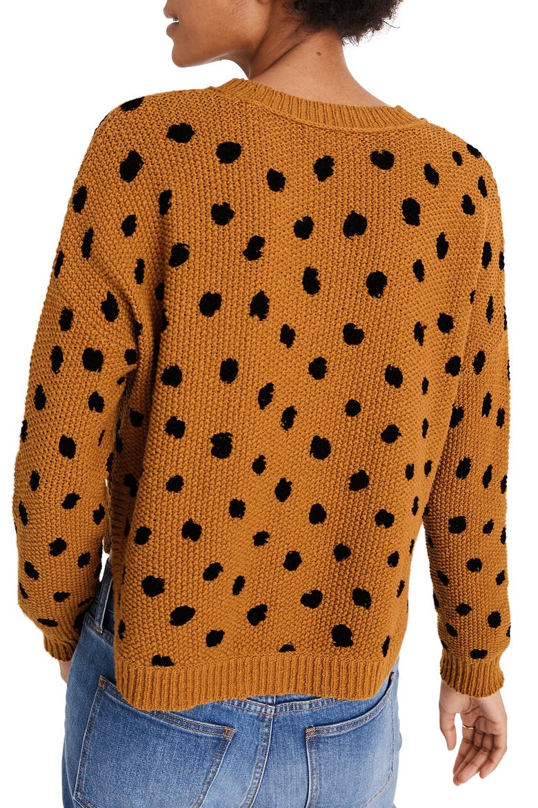Painted Spots Pullover Sweater, Alternate, color, EGYPTIAN GOLD