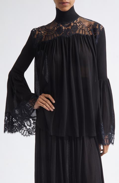 Valiant Lace Trim Turtleneck Sweater