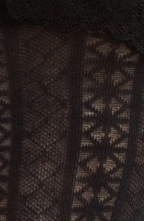 Casa Clara Palmer Ruffle Ankle Socks In Black