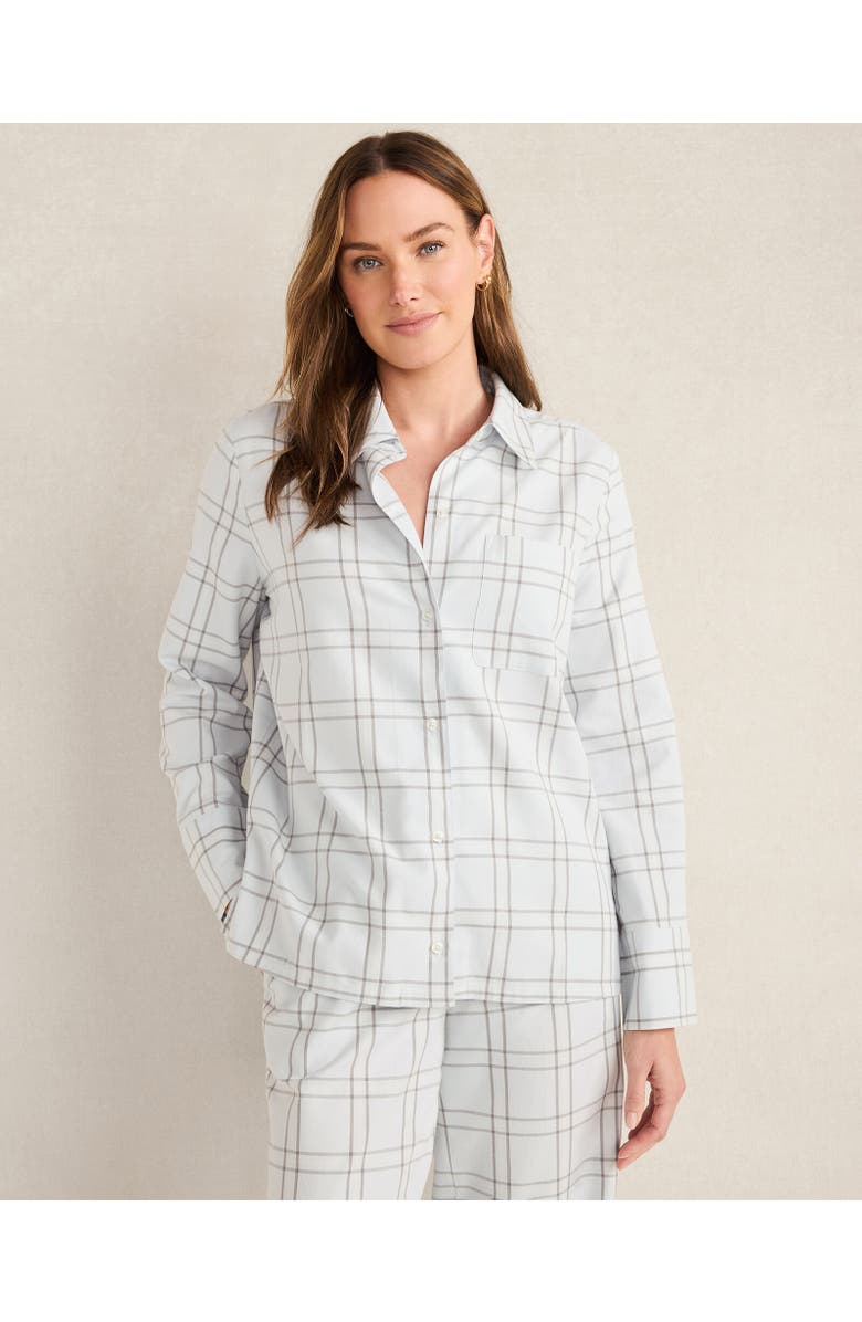 Haven Well Within Lightweight Flannel Windowpane Pajama Top, Main, color, Glacier Frost Windowpane