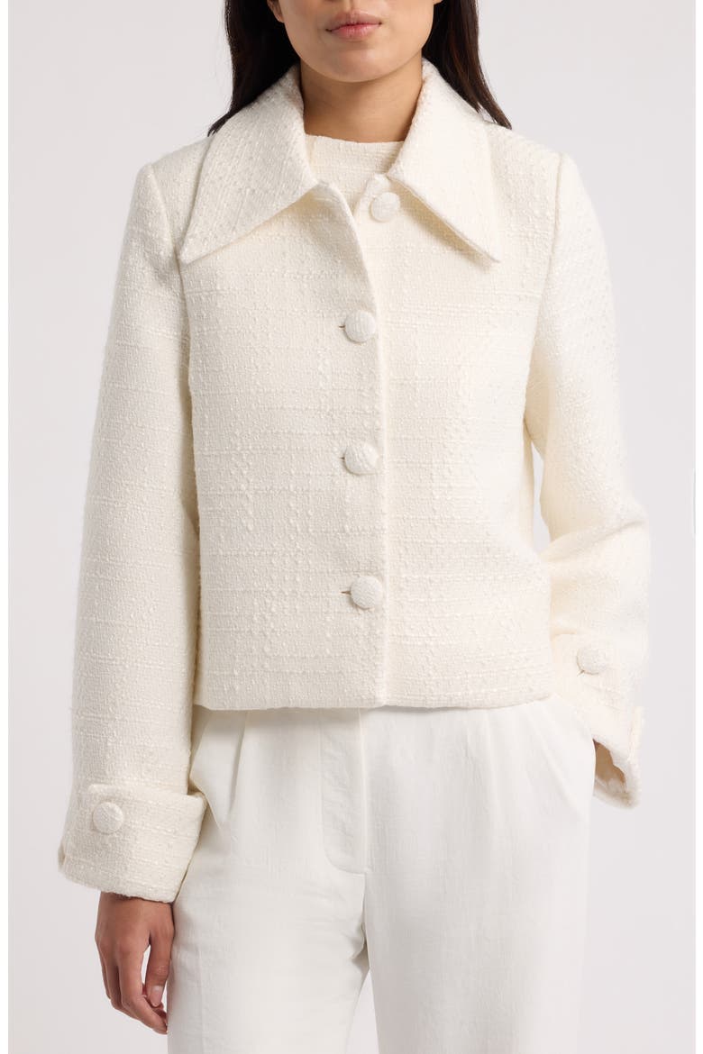 Bouclé Jacket, Alternate, color, WHITE