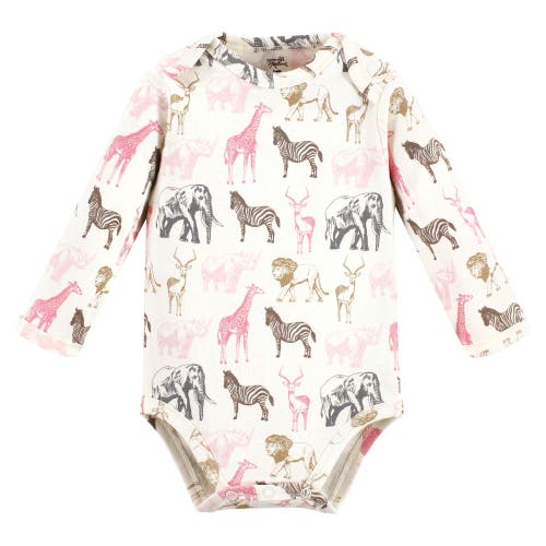 Touched By Nature Little Soft Organic Cotton Long-sleeve One-piece Essentials In Pink