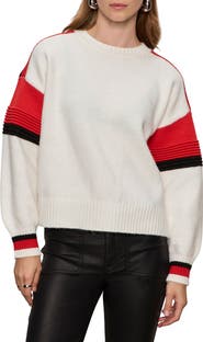 Sanctuary Sporty Stripe Crewneck Sweater