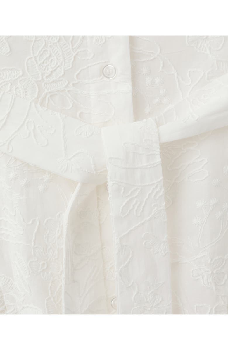 MANGO Embroidered Sleeveless Maxi Shirtdress, Alternate, color, Ecru