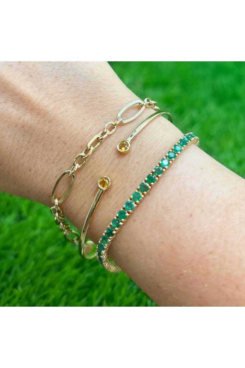 Citrine Open Cuff Bangle, Alternate, color, Citrine