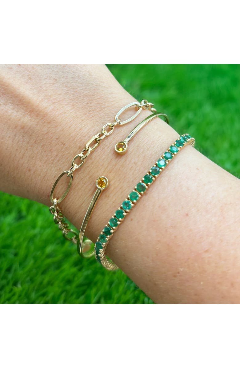 The Lovery Fine Jewelry Citrine Open Cuff Bangle, Alternate, color, Citrine