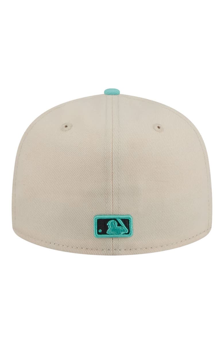 New Era Men's New Era Light Beige/Turquoise Texas Rangers Two-Tone Color Pack 59FIFTY Fitted Hat, Alternate, color, Light Beige