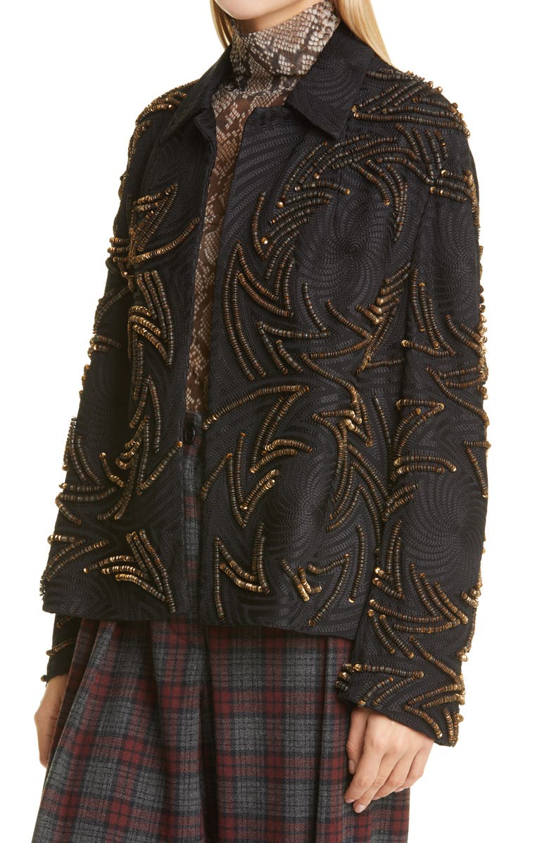 Dries Van Noten Rolita Sequin Embellished Short Jacket, Alternate, color,