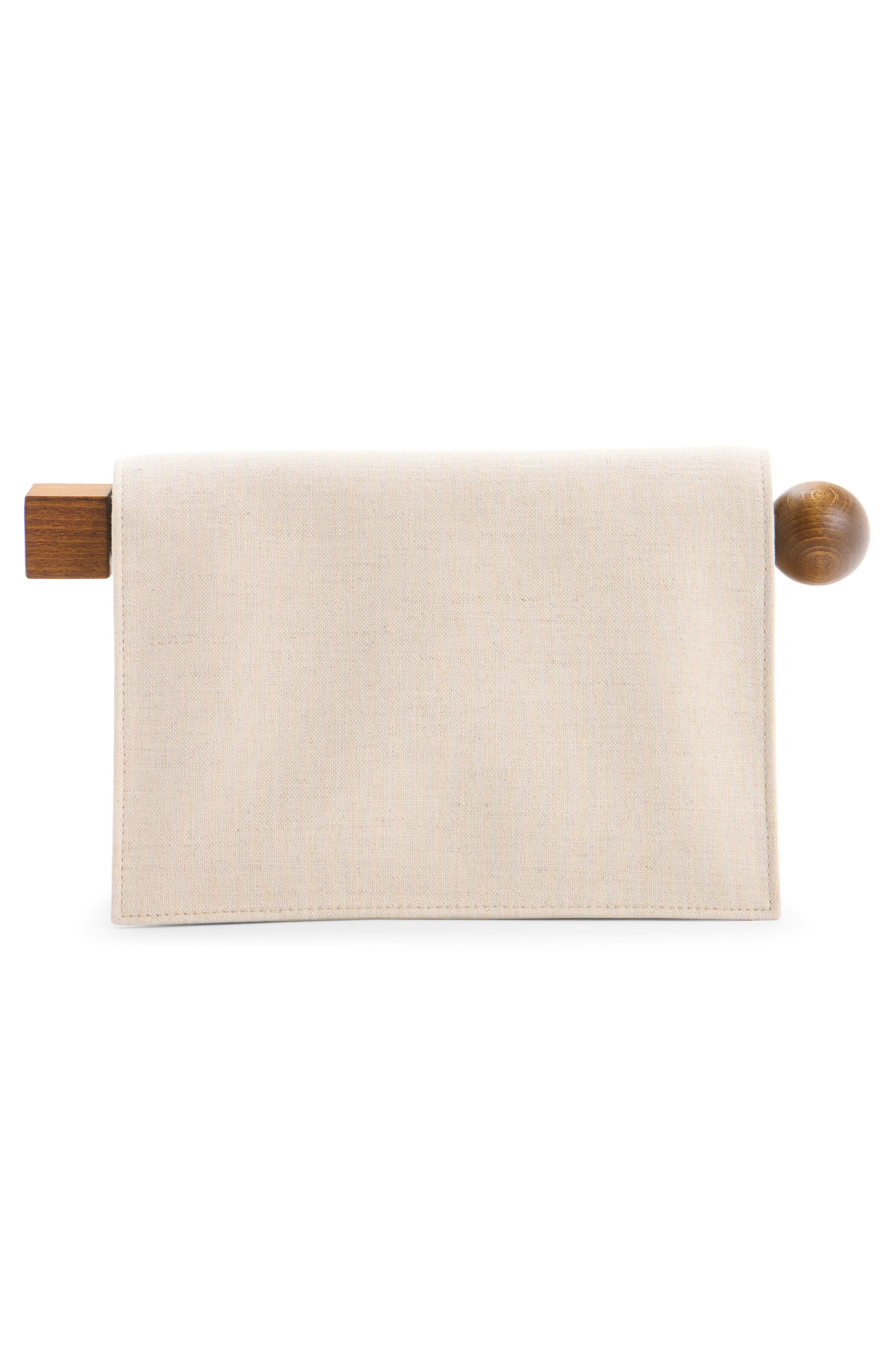 Jacquemus La Pochette Rond Carré Canvas Clutch, Alternate, color, Light Greige