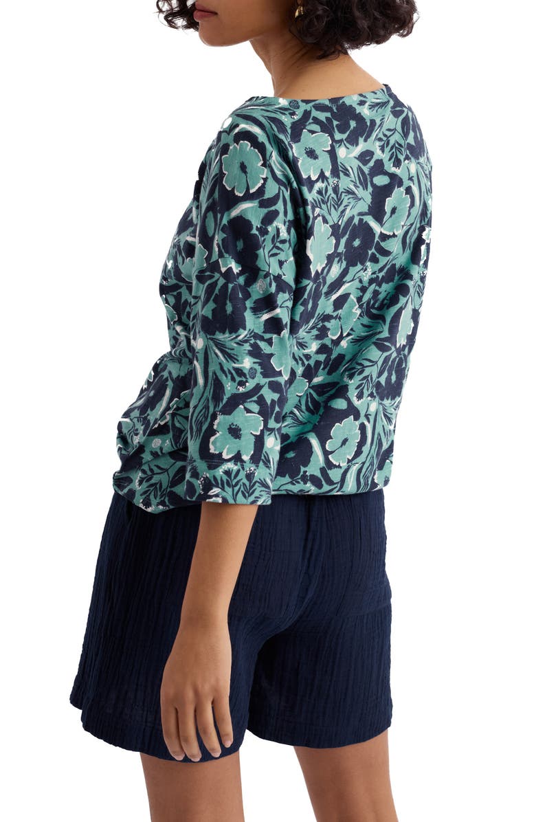 Seasalt Cornwall Tremayne Quay Floral Organic Cotton Top, Alternate, color, Summer Shadows Sardine