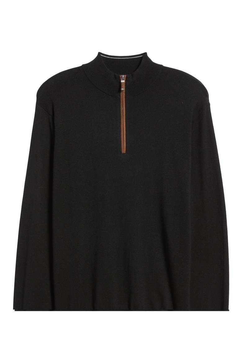 Autumn Crest Wool Blend Quarter Zip Pullover, Alternate, color, BLACK
