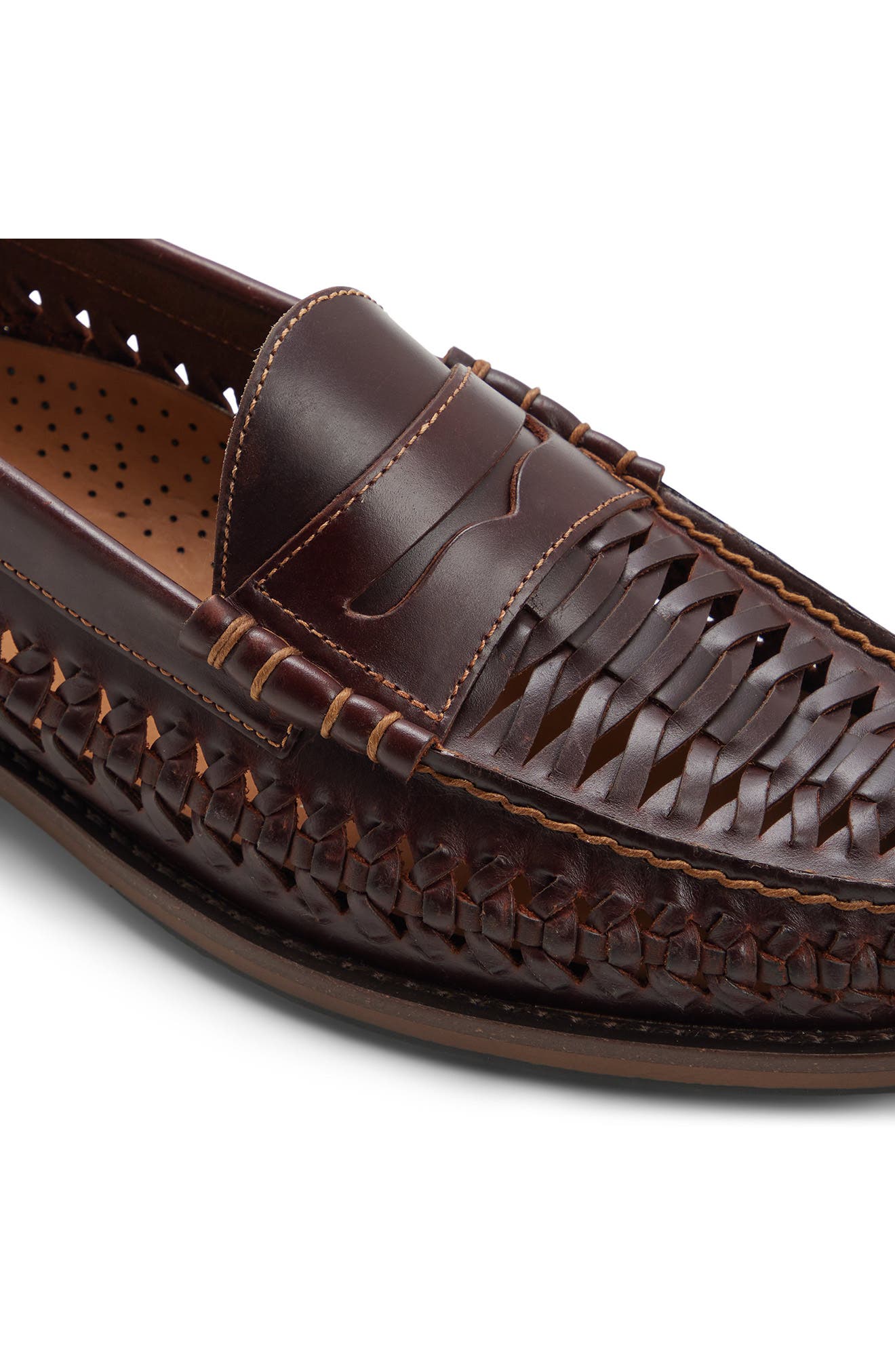 G.H.BASS Lexington Woven Penny Loafer, Alternate, color, Dark Brown