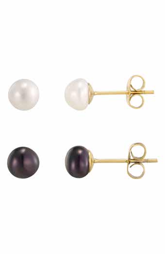 Set of 2 Imitation Pearl Stud Earrings