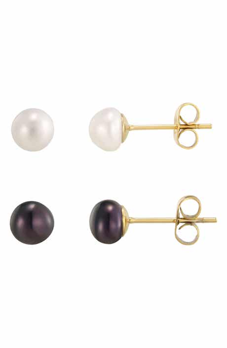 Set of 2 Imitation Pearl Stud Earrings
