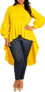 BUXOM COUTURE High/Low Peplum Shirt