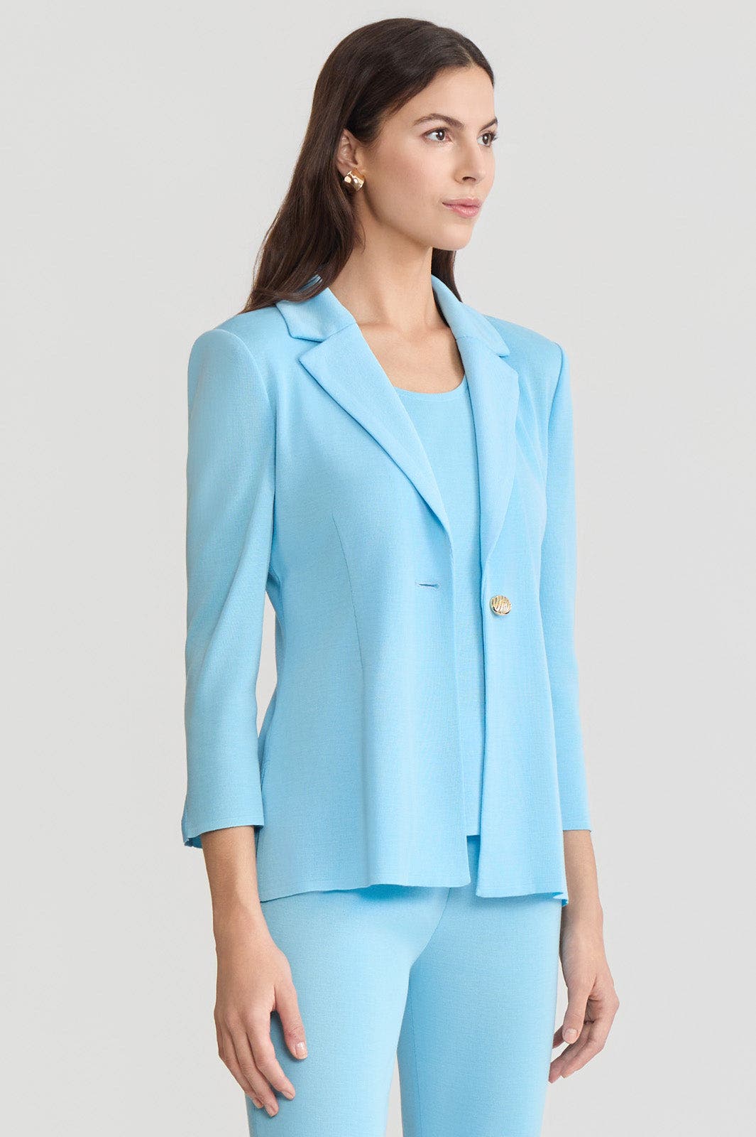 Tailored Single-Button Knit Jacket - image 4