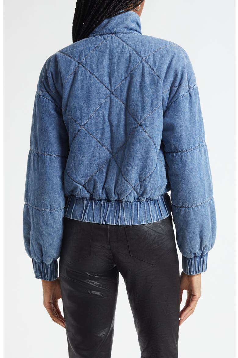 Ryah Washed Denim Quilted Bomber Jacket, Alternate, color, MED WASHED DENIM