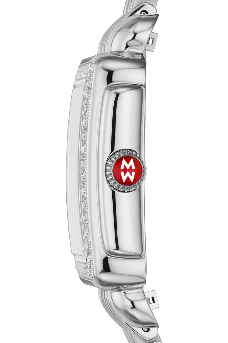 Deco Madison Diamond Dial Watch Head, 29mm x 31mm, Alternate, color, SILVER/ WHITE