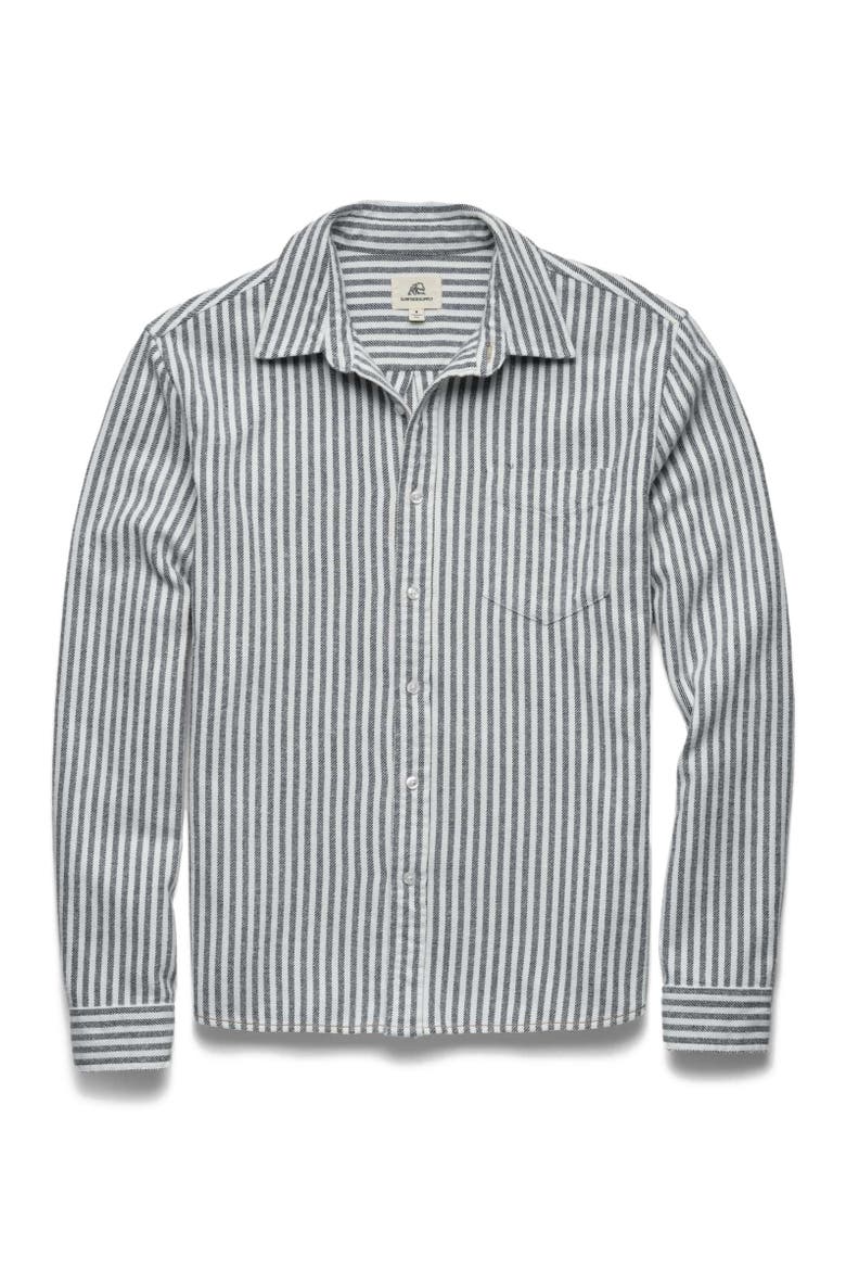 Brian Twill Stripe Shirt, Main, color, Navy