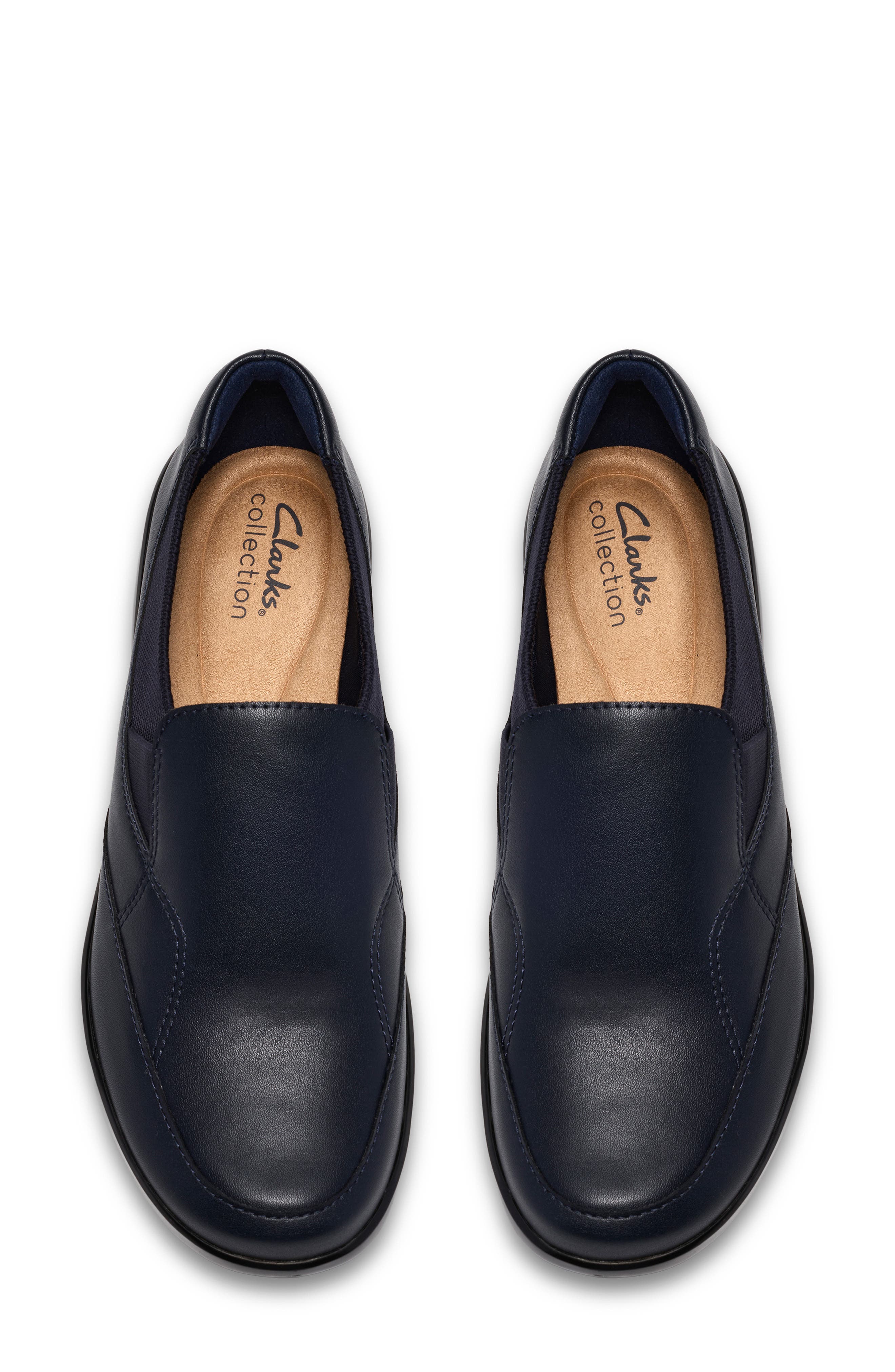 Kaetlyn Mae Leather Slip-On Flat, Alternate, color, NAVY LEATHER