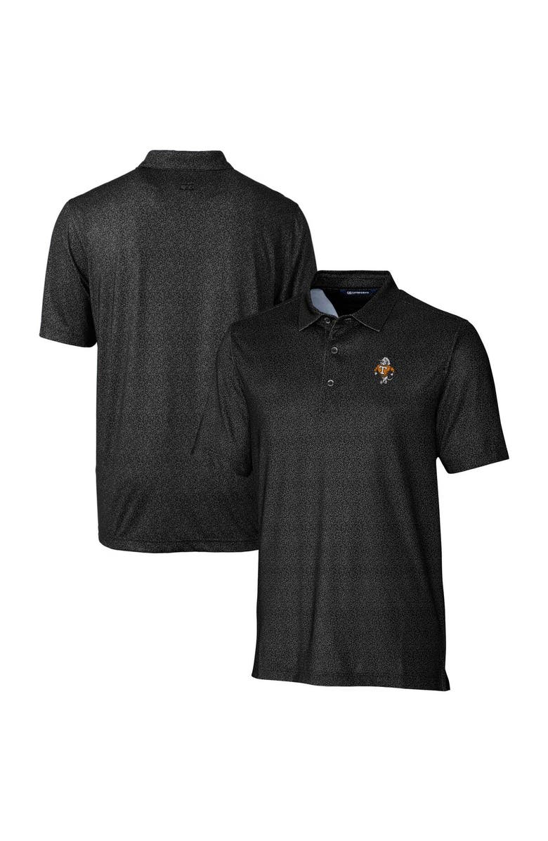 Cutter & Buck Men's Cutter & Buck Black Tennessee Volunteers Vault Pike Micro Floral Print Stretch Polo, Main, color,