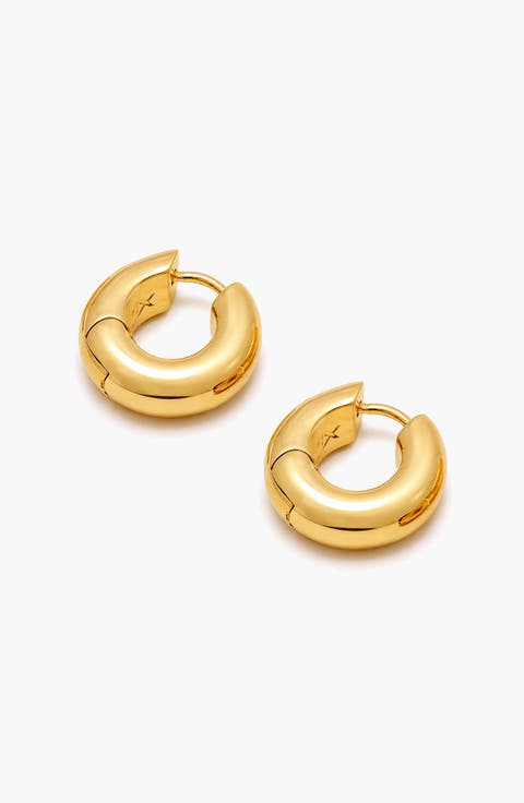 Sirso Midi Hoop Earrings In Gold
