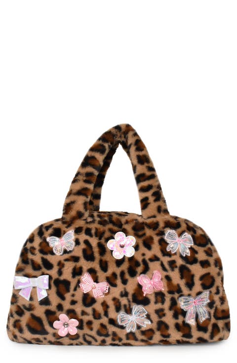 Kids' Leopard Faux Fur Duffle Bag