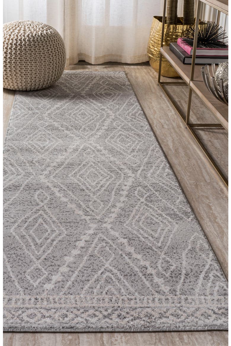 Rih Moroccan Style Diamond Area Rug, Alternate, color, Gray/Ivory