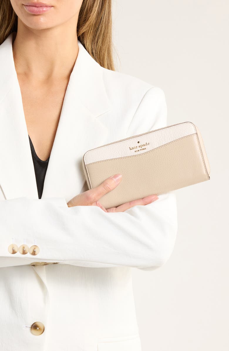 Kate Spade New York lena large continental wallet, Alternate, color, Warm Beige Multi