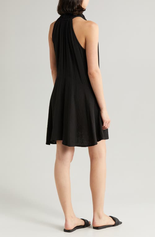 ELAN ELAN BUTTON FRONT COTTON COVER-UP MINIDRESS 