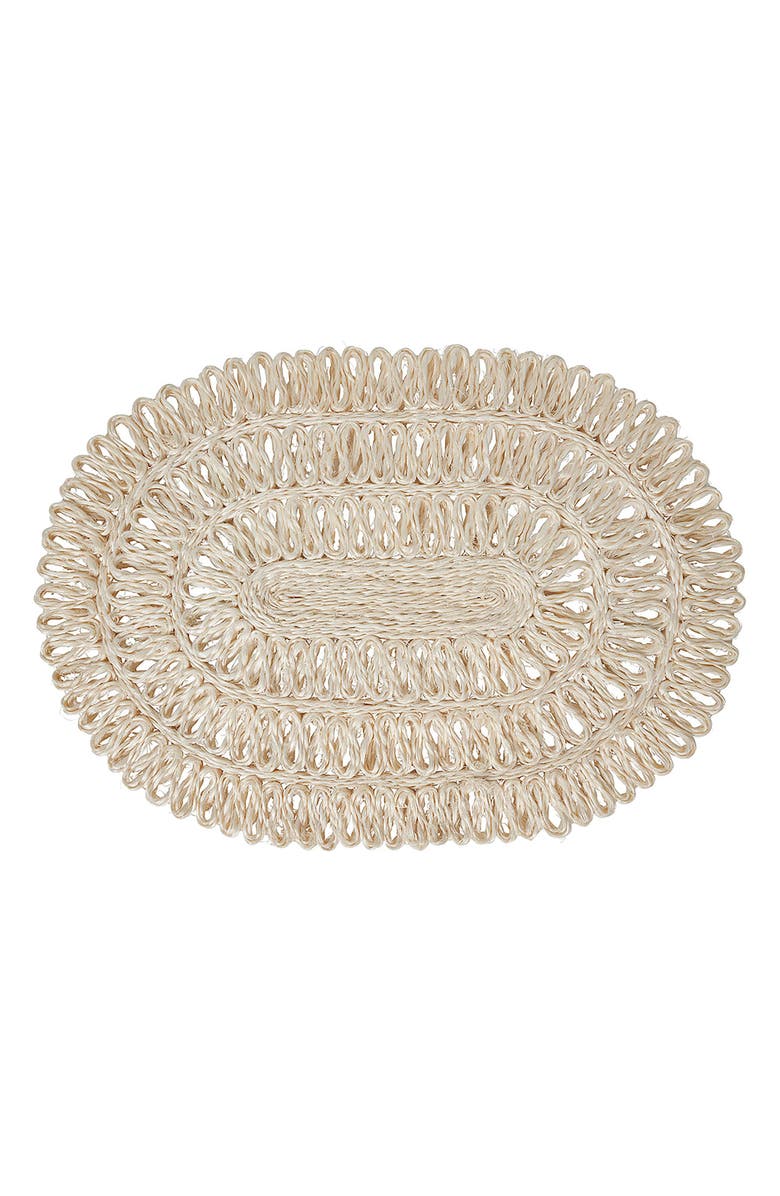 Juliska Straw Loop Oval Placemat, Main, color, Whitewash