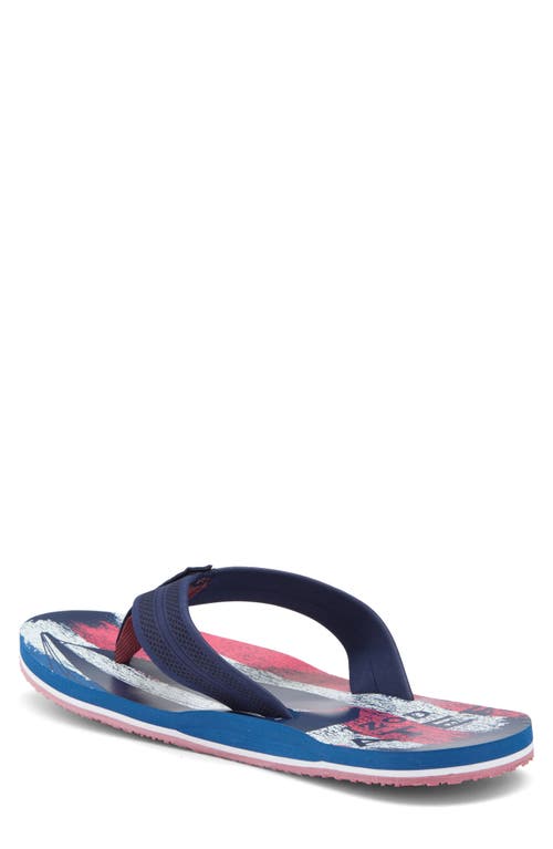Izod Americana Print Flip Flop In Red White Blue