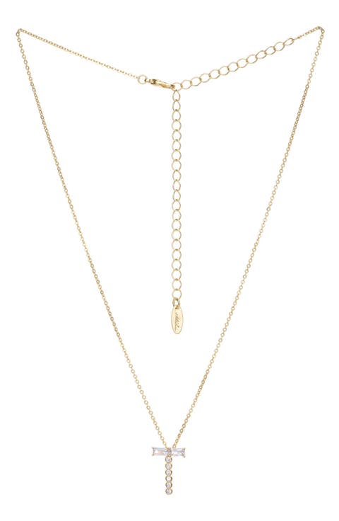 Mix Crystal Initial Pendant Necklace