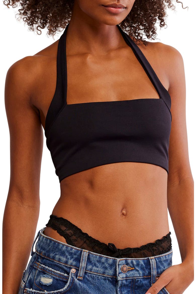 Margo Seamless Halter Bralette, Main, color, BLACK
