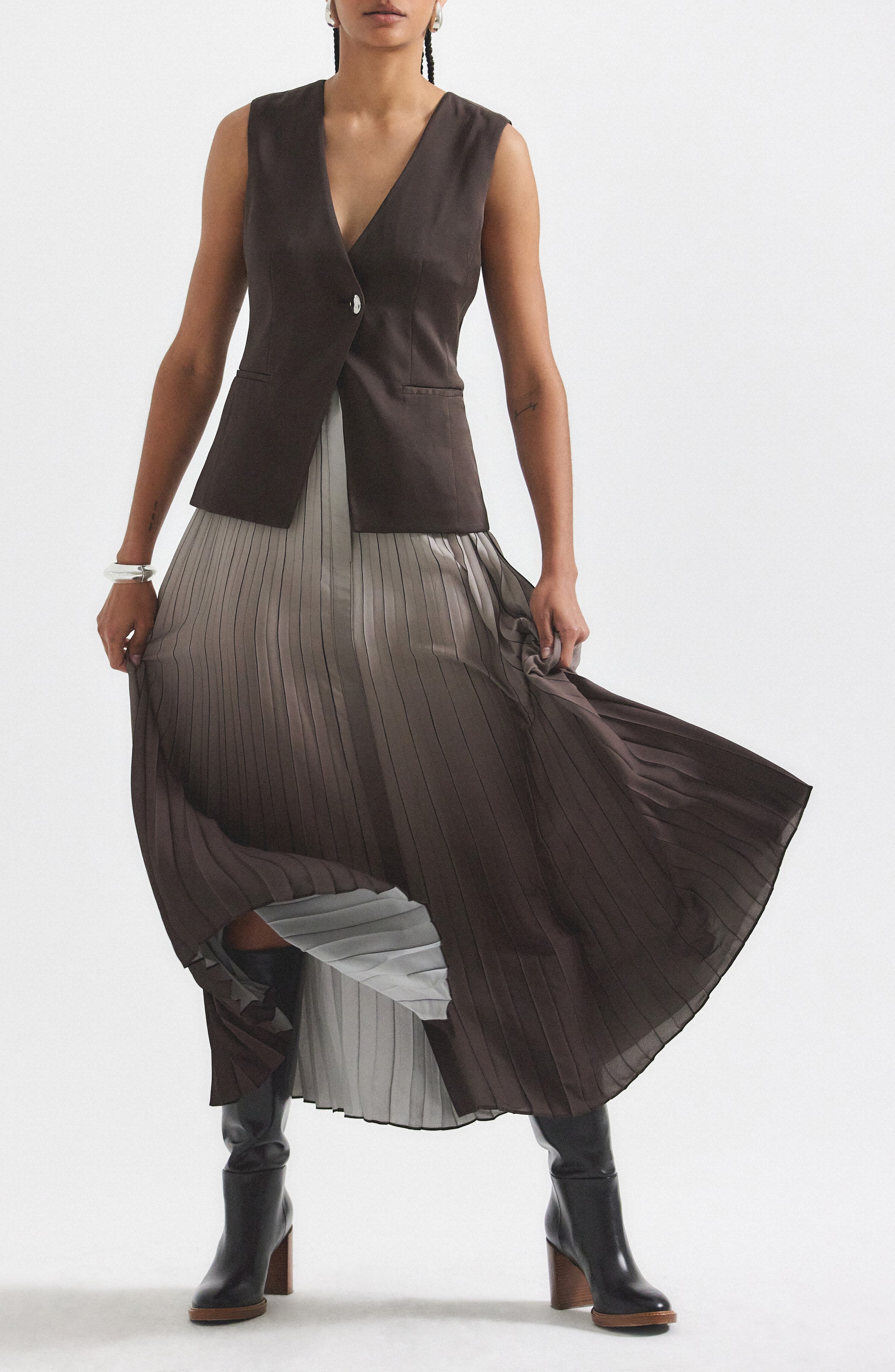 Derek Lam 10 Crosby Lauren Mixed Media Dress