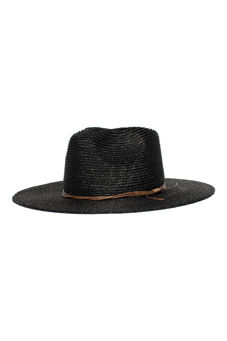 Vodka Soda Wide Brim Straw Hat, Main, color, BLACK