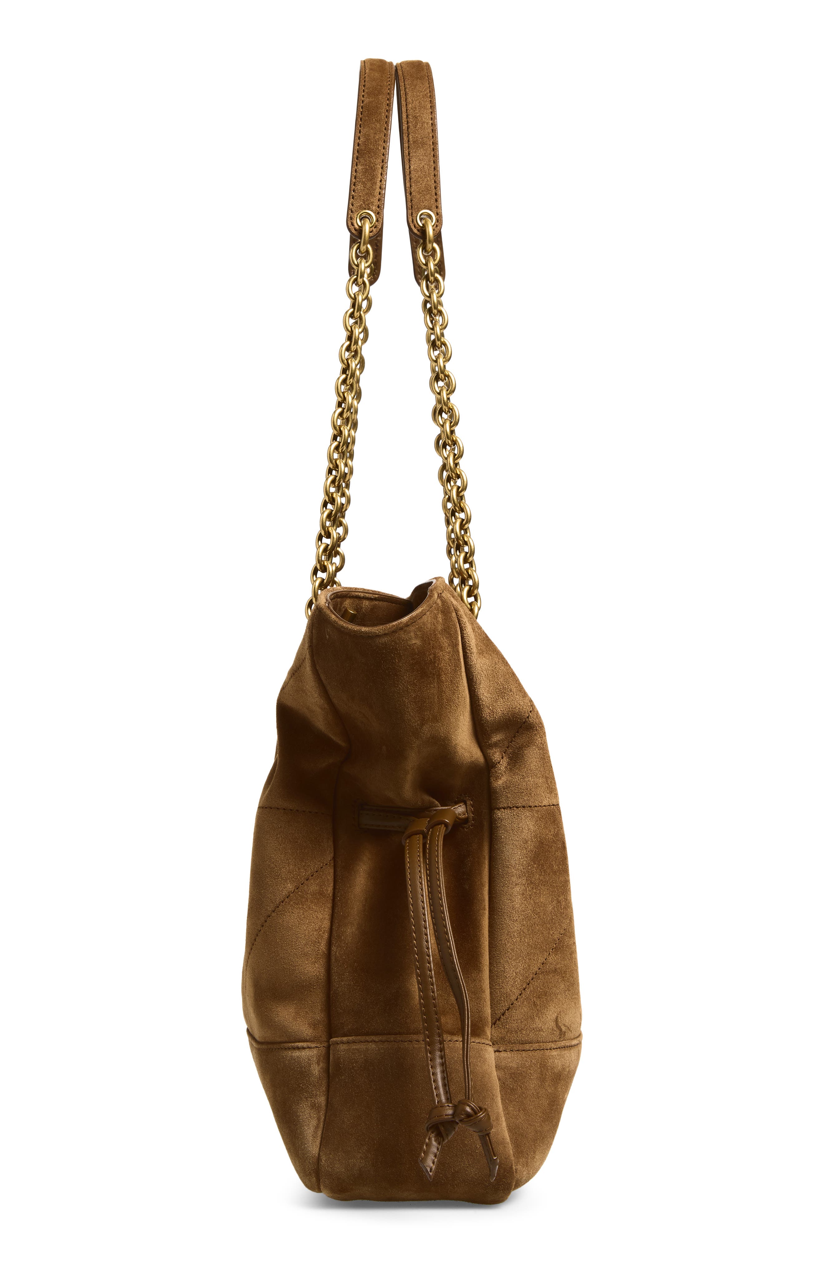 Jamie Small Suede Shopper, Alternate, color, CARAMEL COGNAC