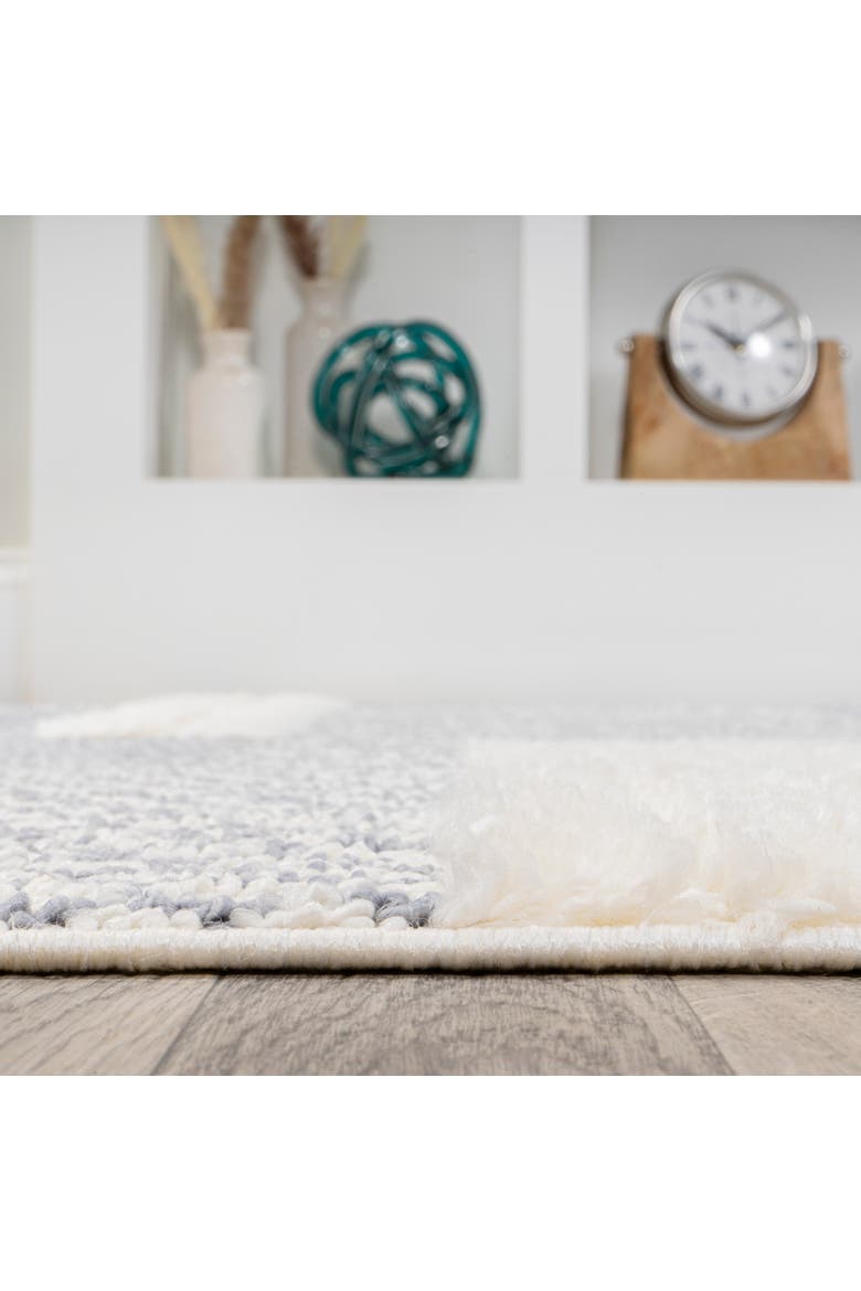 Kerstin Geometric High-Low Area Rug, Alternate, color, Cream/Gray