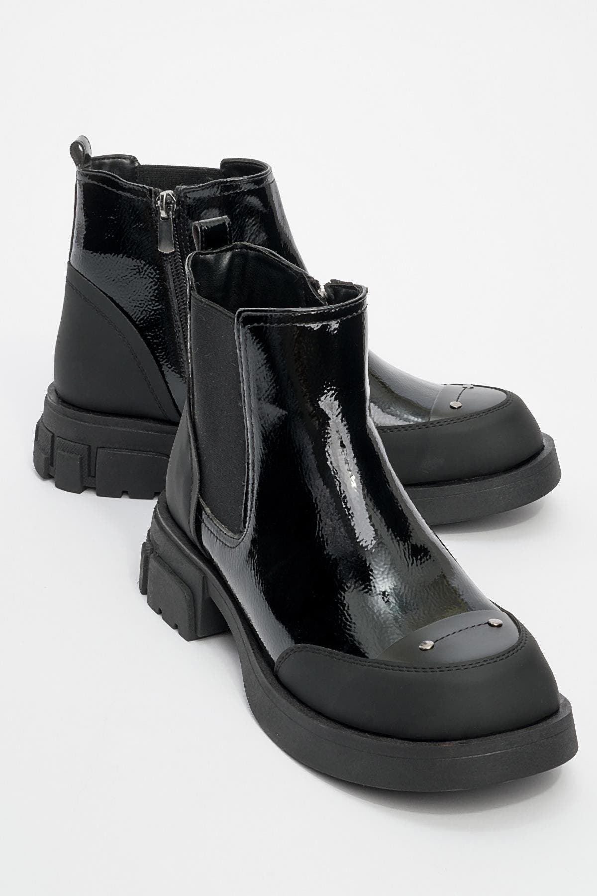 Black Patent Faux Leather