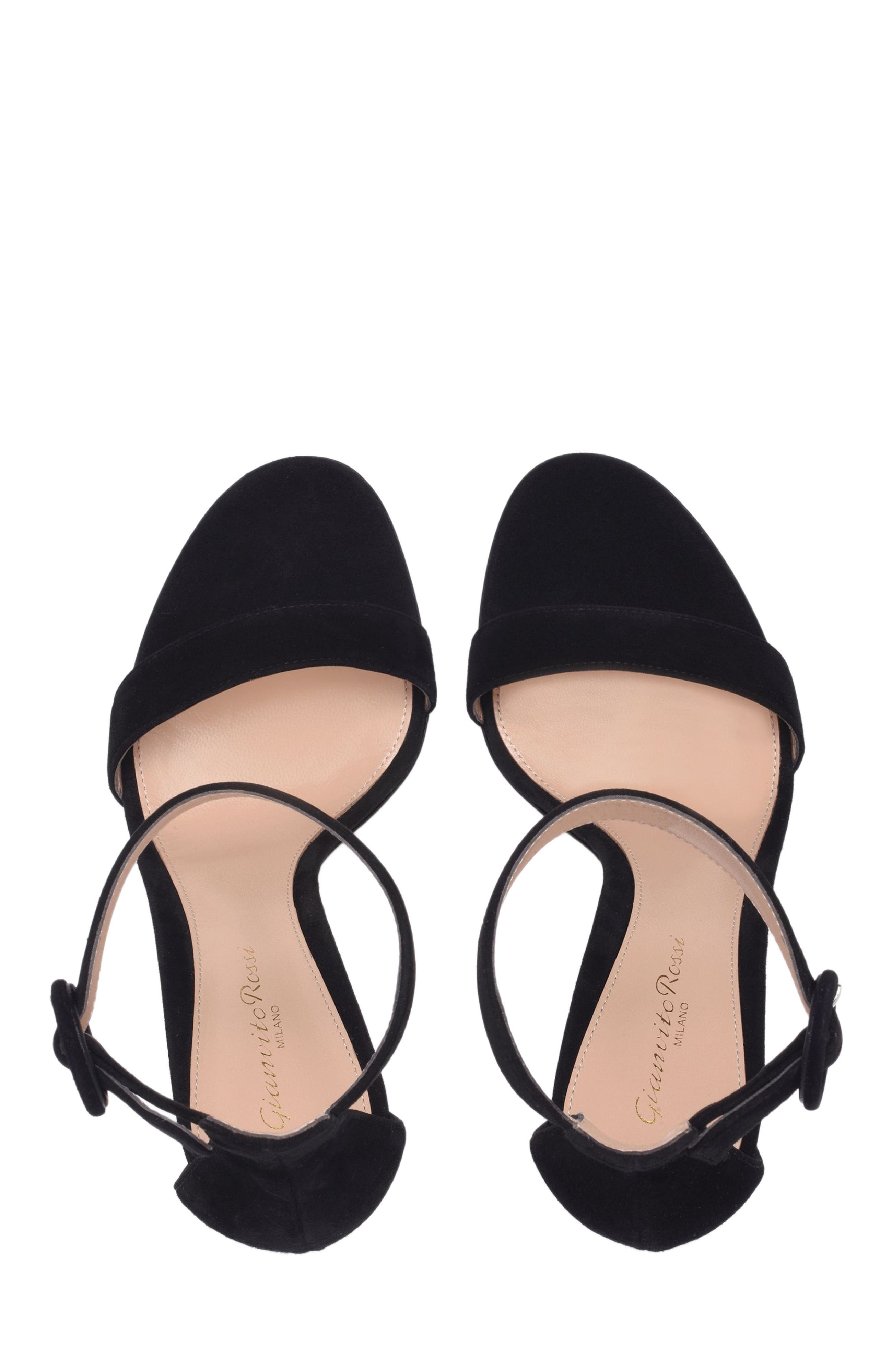 Gianvito Rossi Portofino 105 Sandals, Alternate, color, Black Suede