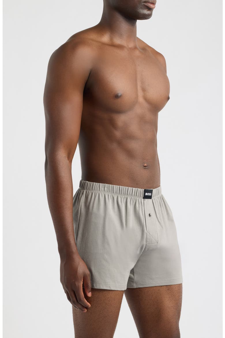 2-Pack Knit Cotton Boxers, Alternate, color, BLACK GREY COMBO
