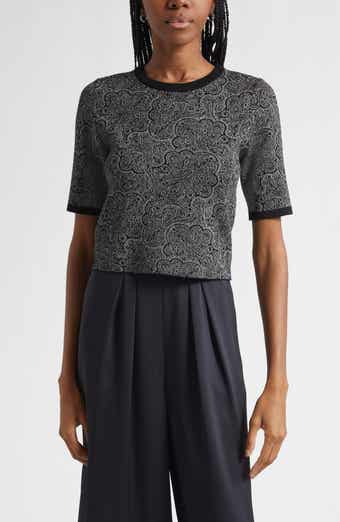 Rosaline Jacquard Short Sleeve Knit Top