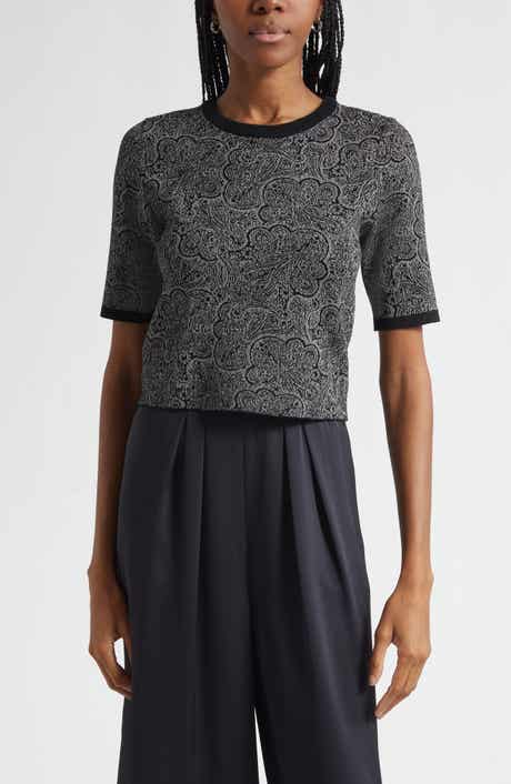 Rosaline Jacquard Short Sleeve Knit Top