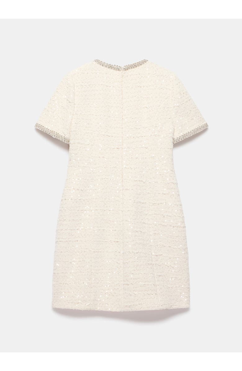 MINT VELVET Sequin Boucle Mini Dress, Alternate, color, Cream