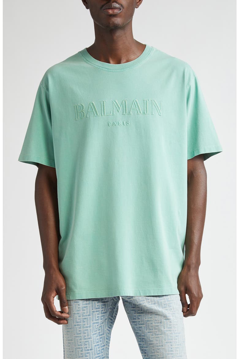 Embroidered Logo Organic Cotton T-Shirt, Main, color, UJQ PALE GREEN/ MULTI